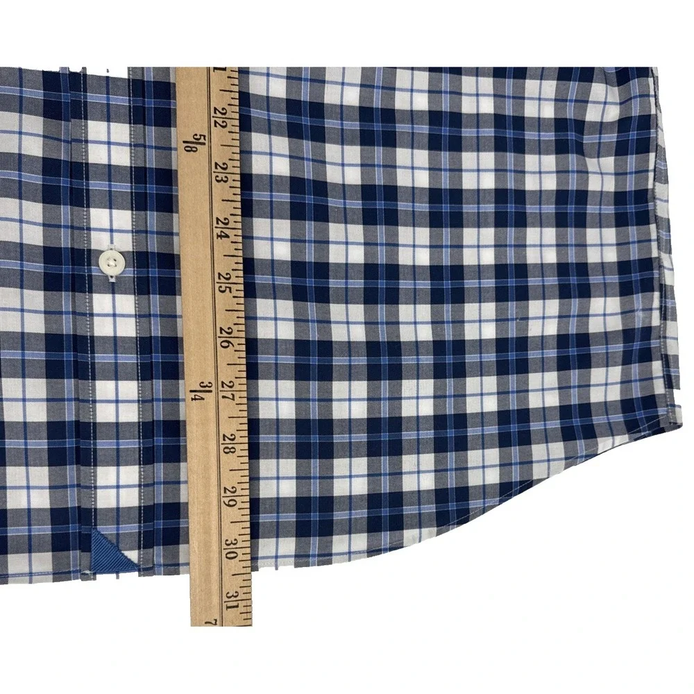 UNTUCKit Men's XL Plaid Button Down Shirt Blue‎ White Cotton Casual